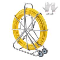 VEVOR Žuvies juostos traukiklis Stiklo pluošto 200m x 7,9mm (656 pėd. 5/16 col.) Laidų ir kabelių tiesimo vamzdžio stūmiklis