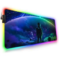 LED Lighting RGB Mouse Pad E-sports Game Keyboard Pad Table Mats Neon Aurora Astronaut Laptop Accessories Deskmat Mousepad Gamer RGB250x350x3mm blue