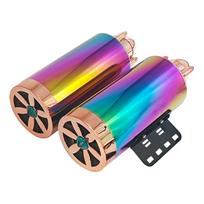 Motorcycle Subwoofer Imitation Exhaust Pipe Audios Motorbike Bluetooth-compatible Speaker Heavy Bass Double Channel D7YA rožinė raudona spalva