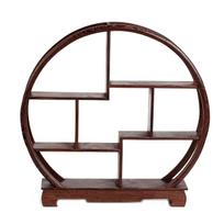 HAMILO medinė lentyna 30cm gėlių stovas bonsai arbatos rinkinys Japoniško kambario ornamentas vitrina raudonmedžio interjeras apvalus tipas