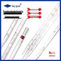 Tianbo A klasės graduotas stiklinis pipetė, matavimo pipetė 0,1-50 ml Red Cap 10 pcs (for 0.1-5ml) white