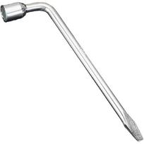 19mm Car Spare Tire Lug Wrench, L Type Automotive Tire Replacement Tool with Hexagon Slotted End, Universal Steel Vehicle Socket Repair Accessories 19mm white