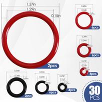 Coffee Machine Silicone Sealing Ring Kit Quick And Easy High-Elasticity Rings Problem-Free In Machines Preventing Water 30Pcs red