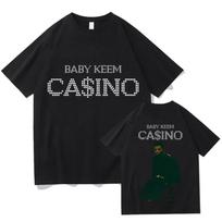 Baby Keem CA$INO CASINO 2026 Album T-shirts Men and Women Summer Cotton Clothing Casual Fashion Round Neck Short Sleeved Tee S gray