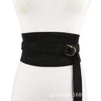 Women's plush belt velvet cloth widened waist seal women's long belt juoda