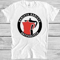 Barista T Shirt Antifascista Funny Pun Coffee Cool Gift Tee M227 L black