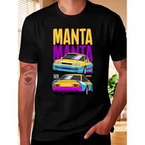 Men's Manta Manta Vintage Racing Car Graphic T-Shirt - Regular Fit All-Season Comfort, Bold Retro Style Casual Shirt for Car Shows & Casual Attire 3XL juoda