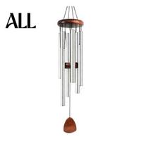 Melodious Wind Chimes Metal Chime with 6 Aluminum Tubes, Garden Hanging Chimes, Outdoor Weather Resistant for Patio Decoration D