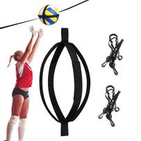 Adjustable Volleyball Training Aid, Beach Volleyball Spiking Trainer with Elastic Cord, Jump Assist Equipment for Solo Practice Black