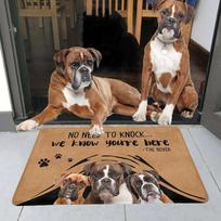 No Need To Knock Husky Doormat 3D Printed My Dog Doormat Non Slip Door Floor Mat Decor Porch Doormat 40x60cm gray
