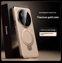 For Honor Magic 7 High-End Leather Magnetic Bracket Phone Case, Magic 7 Pro Wireless Charging Pivot Protection Back Cover Honor Magic7 brown