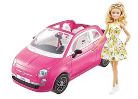 Barbie Fiat 500 and accessories GXR57 [Dress-up doll/vehicle] [Doll included] [Ages 3+] rožinė