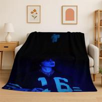 Famous Singer Billie Eilish Star Soft Flannel Throw Blanket,Warm Cozy Blanket for Bed,Couch,Sofa,Bedroom,Living Room,Travel 130cmx150cm black