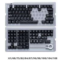 Full Transparent Transparent Keycaps Set Mechanical Keyboard Keycaps  Mechanical Keyboard Style 2 black