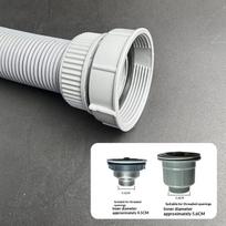 Virtuvės kriauklės lanksti nutekėjimo žarna 1/5 vnt. 45/56 mm universali sriegiuota gofruota žarna vonios praustuvo remontui 1PCS gray