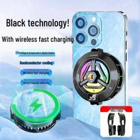 2026 Model 15W Wireless Phone Cooler & Charger with Universal Semiconductor Cooling for Gaming & Streaming gray