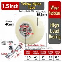 Dvigubi guoliai Ratukas Didelė apkrova Ritininis ratukas Patvarus Vežimėlio ratukas Pramoninis judėjimas 2inch Nylon wheel