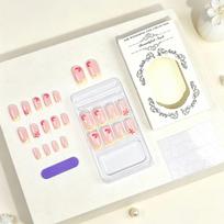 Classic Yellow French Press-On Nails with Gilded Flowers: Versatile Autumn/Winter Chinese Style Nail Art Stickers brown