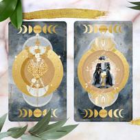 Lucine Tarot MIDNIGHT Edition 78 kortų kaladė, skirta ateities spėjimui, 12*7 cm white