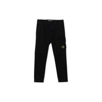 Stone Island Kids FW22 Solid Color Logo Decorated Loose Straight Leg Mid Waist Casual Trousers Kids bottoms Black 771630115-V0120 8 white