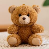 Graduation Teddy Bear Plush Keychain – Commemorative Backpack Charm Doll Pendant 12cm without Lanyard gray