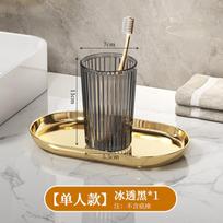 Clear Round Toothbrush Holder - Bathroom Cup for Family, Transparent Design one size balta