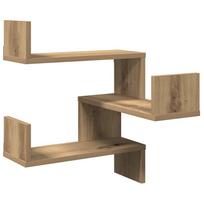 Wall Mounted Corner Shelf Artisan Oak Finish 40 x 40 x 49.5 cm Particleboard