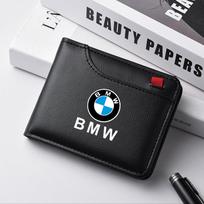 Odinė Automobilio Logotipo Piniginė Kortelių ir Monetų Dėklas Nešiojama Rankinė BMW 1 2 3 5 7 Serijos X1 X3 X4 X5 X6 E46 E90 E60 F10 G20 G30 F15 bzdn55 juoda