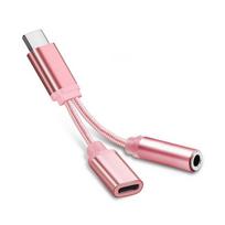 C to 3.5mm Aux Cable Usb C Cable Type C To 3.5 mm Adapter Type-C To 3.5mm Connector Audio Cables rožinė