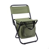 Stovyklavimo kėdė su šaltkrepšiu, nešiojama rankinė, žvejybos taburetė Army Green gray