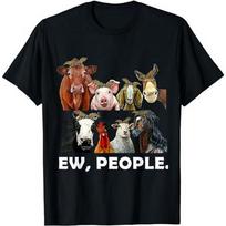 Funny Farm Animals Ew People Leopard Bandana Graphic Tee for Animal Lovers Casual Short Sleeve XXXL black