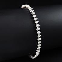 Square Cut Luxury Silver Color on Hand Tennis Bracelet Bangle for Women Party Gift Jewelry 18cm black