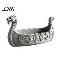 Functional Resin Art Decor Dragon Boat Storage Case, Decorative Space Saving Desktop Ornament for Table Organizer, Matte Finish Sculpture Entryway sidabras