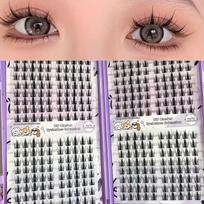 320Pcs 13mm Manga Eyelash Clusters, 0.07mm Pointed DIY Anime Lashes, Natural Korean-Style Reusable Clusters for Beginners 320pcs