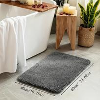 Long Plush Absorbent Bath Mat, Non-Slip Soft Bathroom Rug, Comfortable Floor Carpet for Bathtub, Shower, Home Decor and Daily Use 19.69*47.24inch white