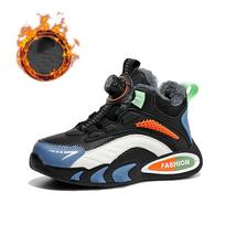 Winter Velvet Warm Snow Boots for Kids, Anti-Slip Wear-Resistant Cotton Shoes, Outdoor Sports Leisure Footwear 33 black