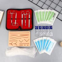 Medicinos studentų siuvimo praktikos rinkinys Chirurginis mokymas su odos padu modelių įrankių rinkiniu Mokomoji mokymo įrangos praktikos rinkinys Onesize red
