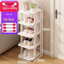Compact Multi-Layer Shoe Rack for Entryway - Space-Saving and Narrow Design black