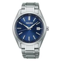 SEIKO SELECTION SBTM339 Japan-made mens wristwatch solar radio-controlled Date calendar feature blue dial sapphire glass pure titanium caseband blue
