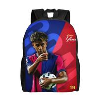 Football L-Lamine Yamal Spain Teenage Backpack Lightweight High School Hiking Travel  Daypack for Men Women College Canvas Bags One Size red