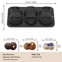 Food-Grade Silicone Peanut-Shaped Mousse Cake Mold, High-Temperature Resistant, 3/4/6/18 Cavities Peanut Mold White 101G white