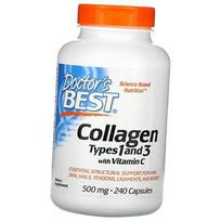 Hidrolizuotas 1 ir 3 tipo kolagenas, Collagen Types 1 & 3 500, Doctor's Best 240 kaps. (68327002) 240caps