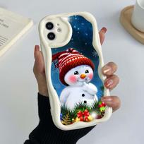 Samsung A24 iPhone 15 Xiaomi Poco X5 Redmi 13c Huawei Honor 90 telefonų dėklai A7 Merry Christmas Bear Elnio menas mielas išskirtinis kreminio rašto minkštas dėklas Realme V13 5G