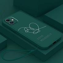 Samsung Galaxy A14 A24 A54 A34, skirtas iPhone 11 12 13 14 15 Pro Max Xiaomi Redmi 13C Huawei Straight Edge minkštas telefono dėklas NY11 Love Yourself Flower Huawei Nova3i/Psmart Plus žalia