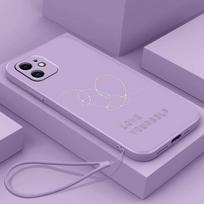 Samsung Galaxy A14 A24 A54 A34, skirtas iPhone 11 12 13 14 15 Pro Max Xiaomi Redmi 13C Huawei Straight Edge minkštas telefono dėklas NY11 Love Yourself Flower for iPhone 14 Pro violetinė