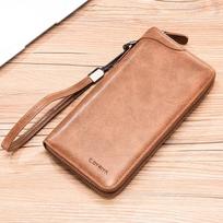 Men's wallet, long zipper wallet, simple business wallet, multi-function card bag, large-capacity clutch bag, mobile phone bag.