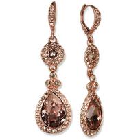 Givenchy Round Dance Water Drop Shaped Round Crystal Earrings Women earrings Rose-Gold 60297108-9DH Without Gift Box,F,Rose Gold brown