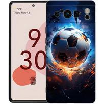Telefono dėklas Google Pixel 8 7 6 Pro 8A 7A 6A TPU korpusas Minkštas silikoninis smūgiams atsparus juodas dangtelis Futbolo aistra Futbolo kamuolys Pixel 8A brown