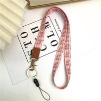 Tulip Flower Neck Lanyards for ID Badge Keys for Women Kids Teacher  USB badge Holder DIY Phone Hanging Rope Car Key Neck Lanyar beige