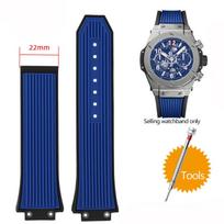 17x27mm silikoninė laikrodžio apyrankė Hublot Big Bang Classic Fusion, išsikišanti guminė laikrodžio apyrankės dalis, įrankiai, dirželis 27*17mm, juoda, mėlyna, pilka 27mm-17mm gray